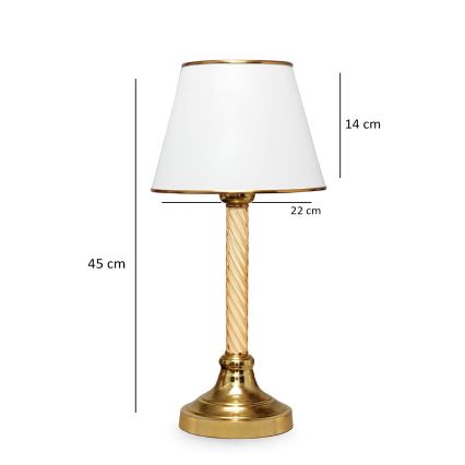 Skrivbordslampa AYD 1xE27/40W/230V vit/guld