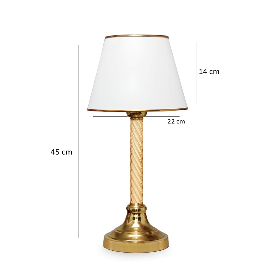 Skrivbordslampa AYD 1xE27/40W/230V vit/guld