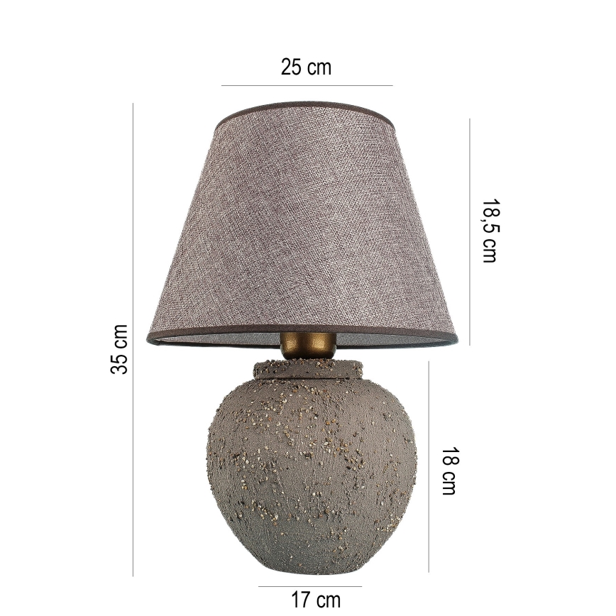 Skrivbordslampa RAMZES 1xE27/40W/230V brun