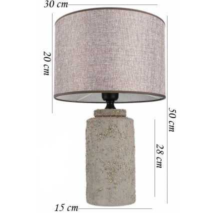 Skrivbordslampa RAMZES 1xE27/40W/230V grå