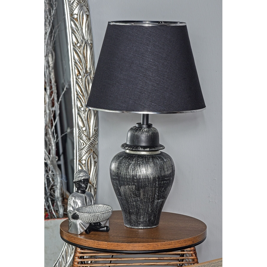 Skrivbordslampa RAMZES 1xE27/40W/230V svart/silver