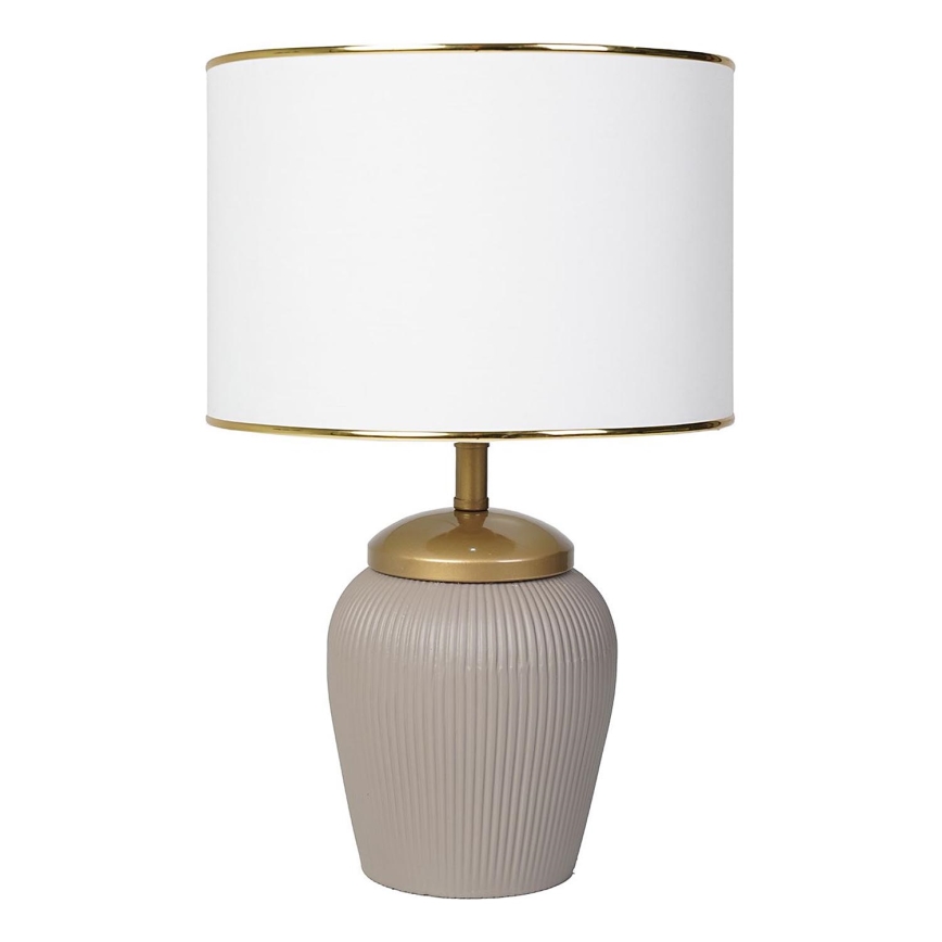 Skrivbordslampa RAMZES 1xE27/40W/230V vit/beige