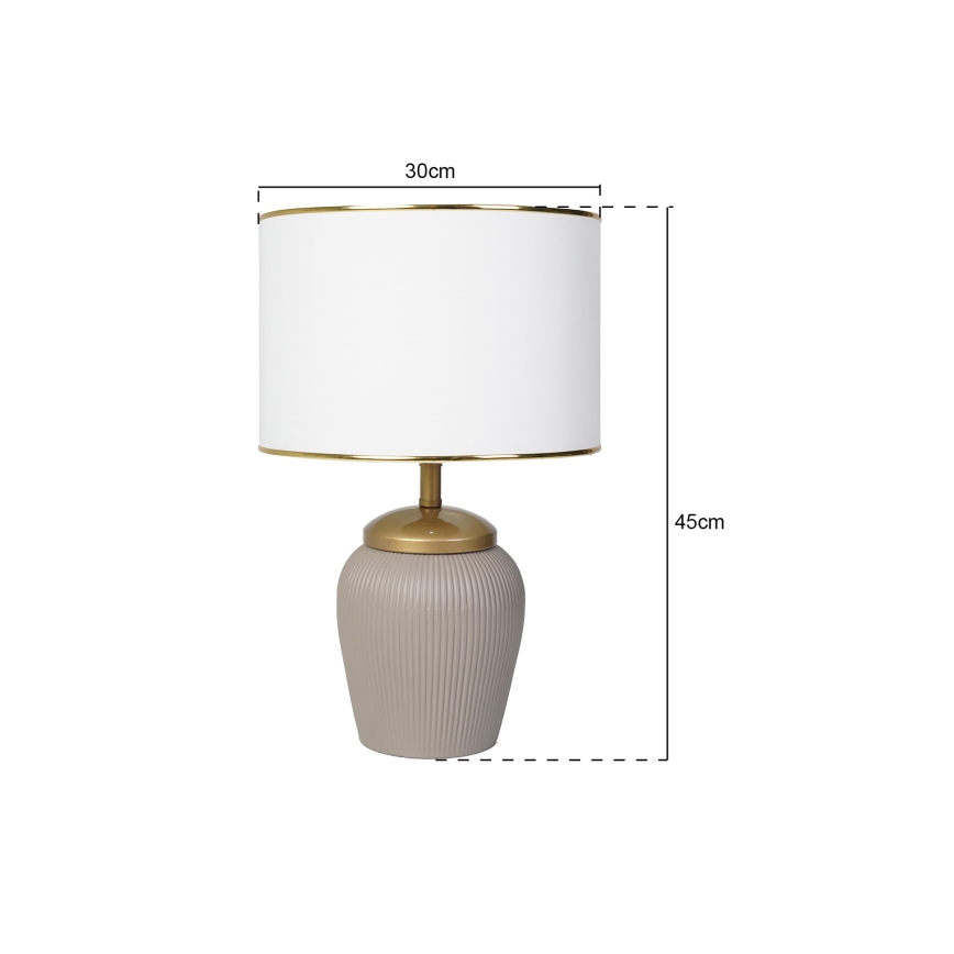 Skrivbordslampa RAMZES 1xE27/40W/230V vit/beige