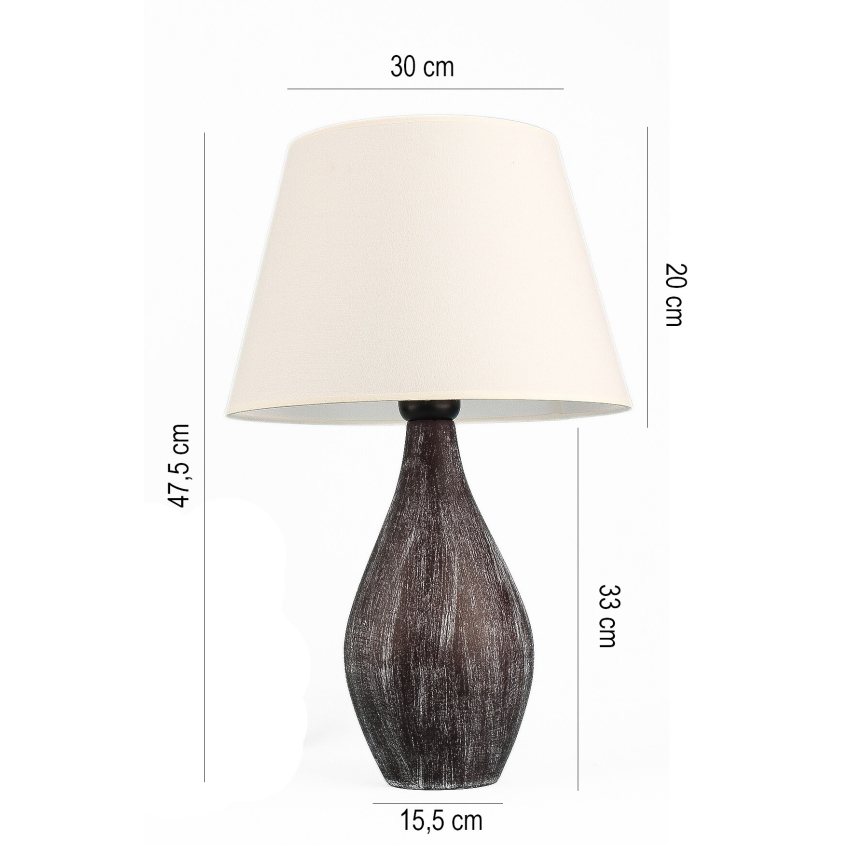 Skrivbordslampa RAMZES 1xE27/40W/230V vit/brun