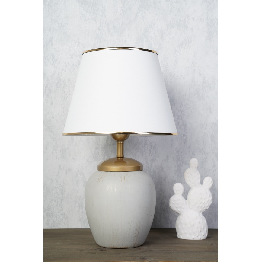 Skrivbordslampa RAMZES 1xE27/40W/230V vit/grå