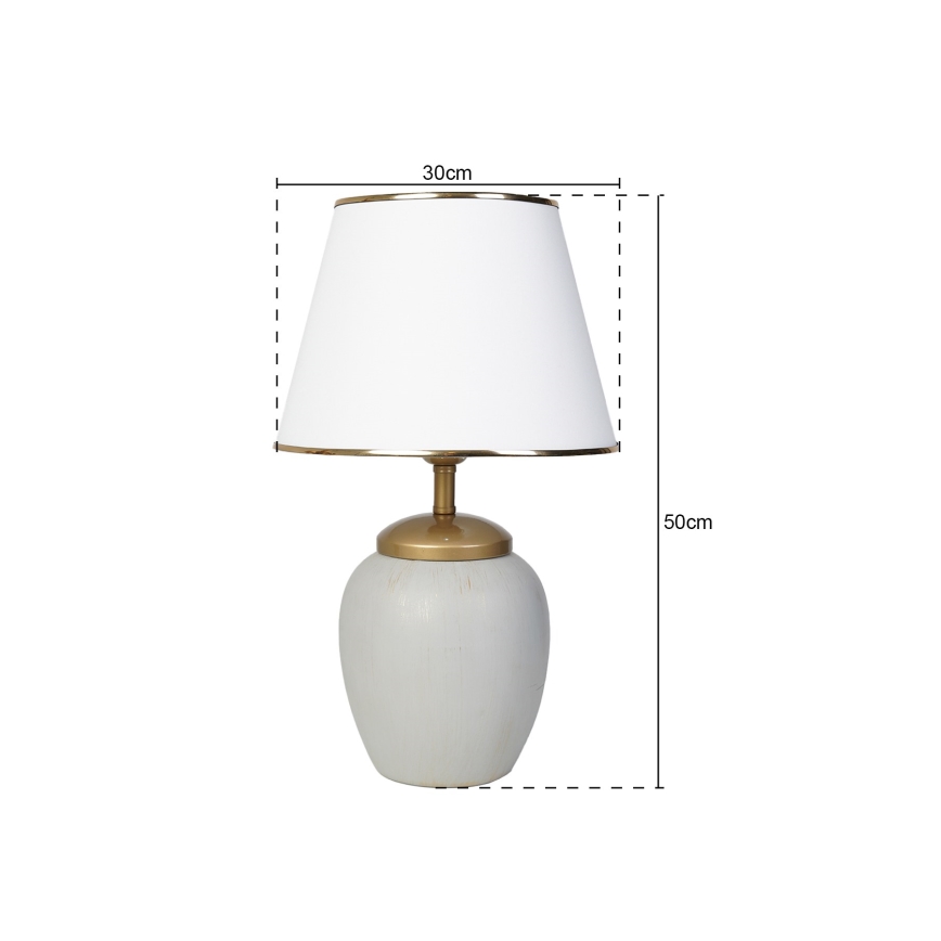 Skrivbordslampa RAMZES 1xE27/40W/230V vit/grå