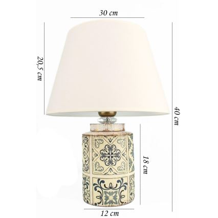 Skrivbordslampa RAMZES 1xE27/40W/230V vit