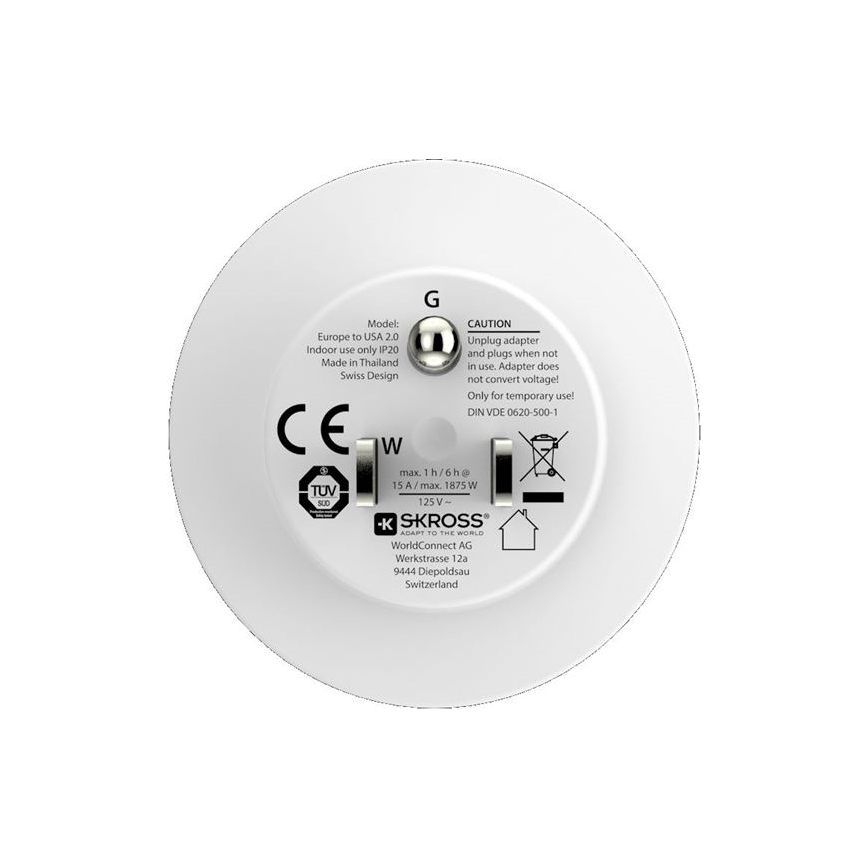 SKROSS PA29 - Reseadapter USA 15A