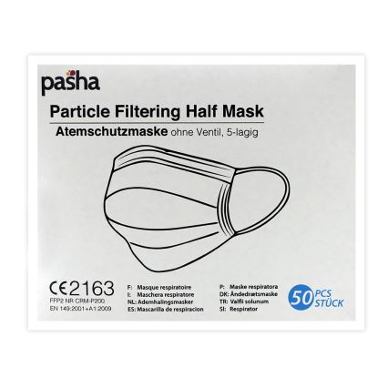 Skyddsutrustning - andningsmask FFP2 NR CE 2163 50st