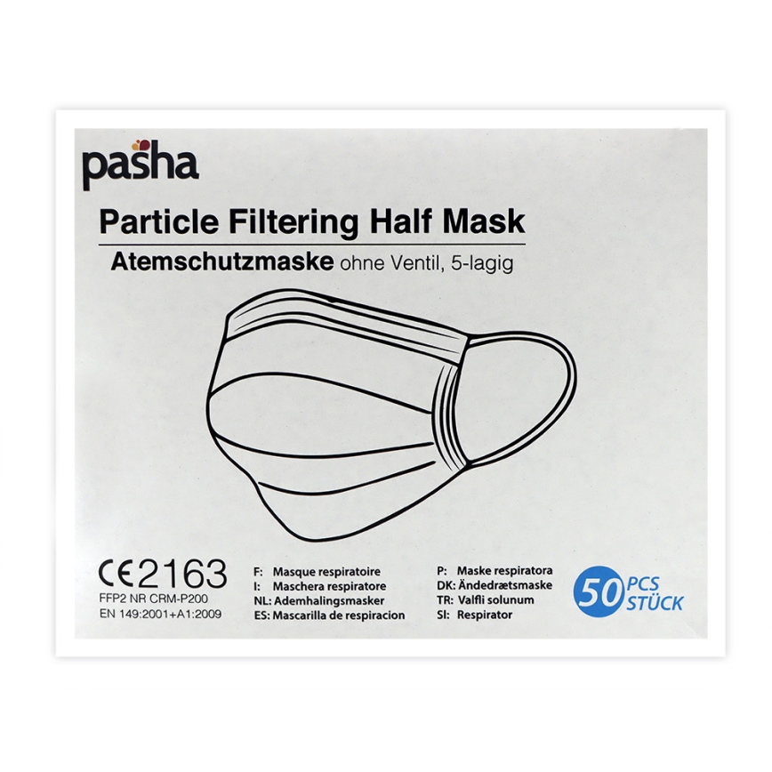 Skyddsutrustning - andningsmask FFP2 NR CE 2163 50st