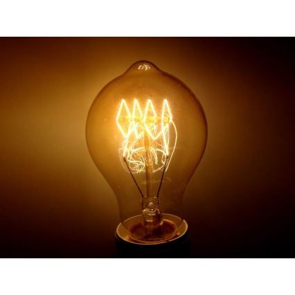 Slitstark dekorativ ljusreglerad glödlampa SCROBB A19 E27/60W/230V 2200K