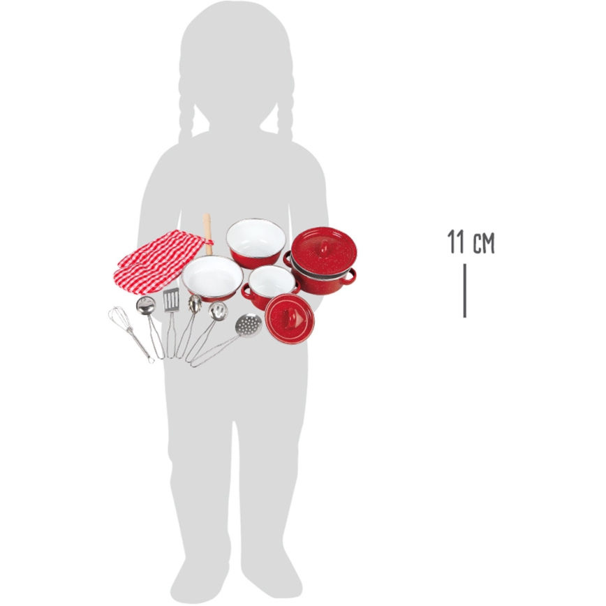 Small Foot - Children's metall kitchenware röd
