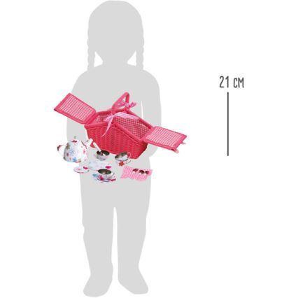 Small Foot - Picknickkorg med servis rosa