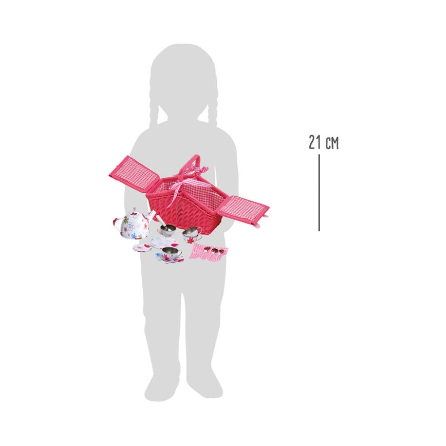Small Foot - Picknickkorg med servis rosa