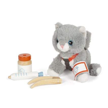 Small Foot - Plysch katt med vårdpaket