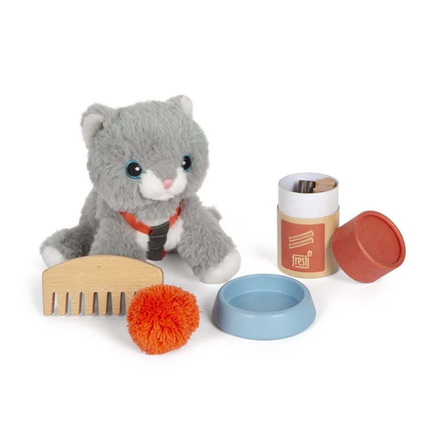 Small Foot - Plysch katt med vårdpaket