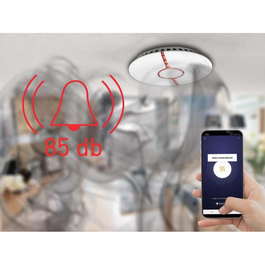 Smart brandalarm 2xAAA Wi-Fi Tuya