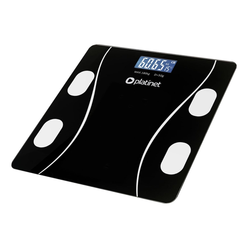 Smart digital personvåg med LCD-display 2xAAA svart