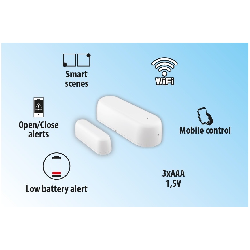 Smart fönster- och dörrsensor 2xAAA Wi-fi Tuya