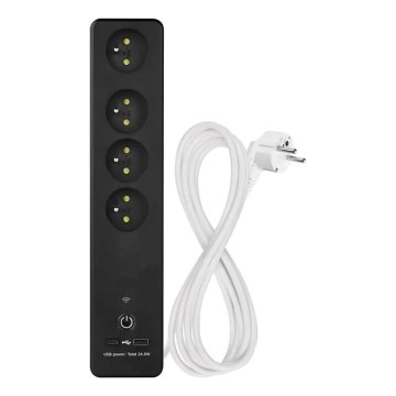 Smart förlängning kabel med brytare GoSmart 4Z + 1xUSB-A + 1xUSB-C 2 m Wi-Fi Tuya