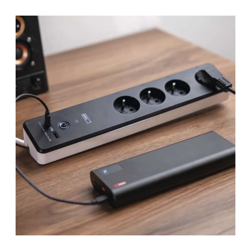 Smart förlängning kabel med brytare GoSmart 4Z + 1xUSB-A + 1xUSB-C 2 m Wi-Fi Tuya
