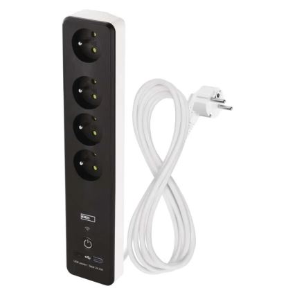 Smart förlängning kabel med brytare GoSmart 4Z + 1xUSB-A + 1xUSB-C 2 m Wi-Fi Tuya