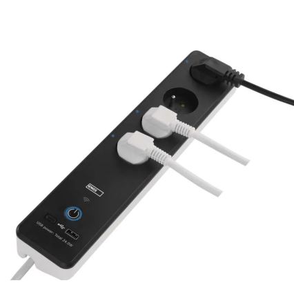 Smart förlängning kabel med brytare GoSmart 4Z + 1xUSB-A + 1xUSB-C 2 m Wi-Fi Tuya
