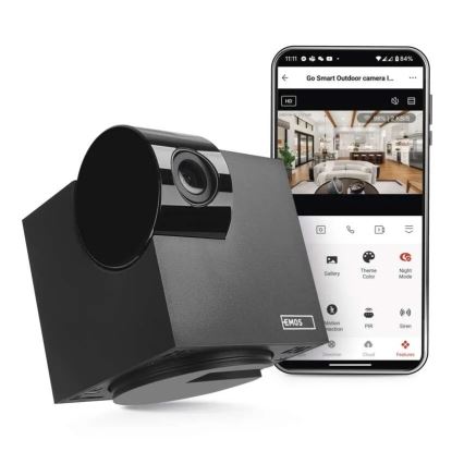 Smart inomhus roterande kamera med rörelsesensor GoSmart 5V Wi-Fi Tuya svart