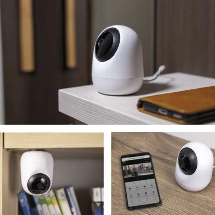 Smart inomhus roterande kamera med rörelsesensor GoSmart 5V Wi-Fi Tuya vit