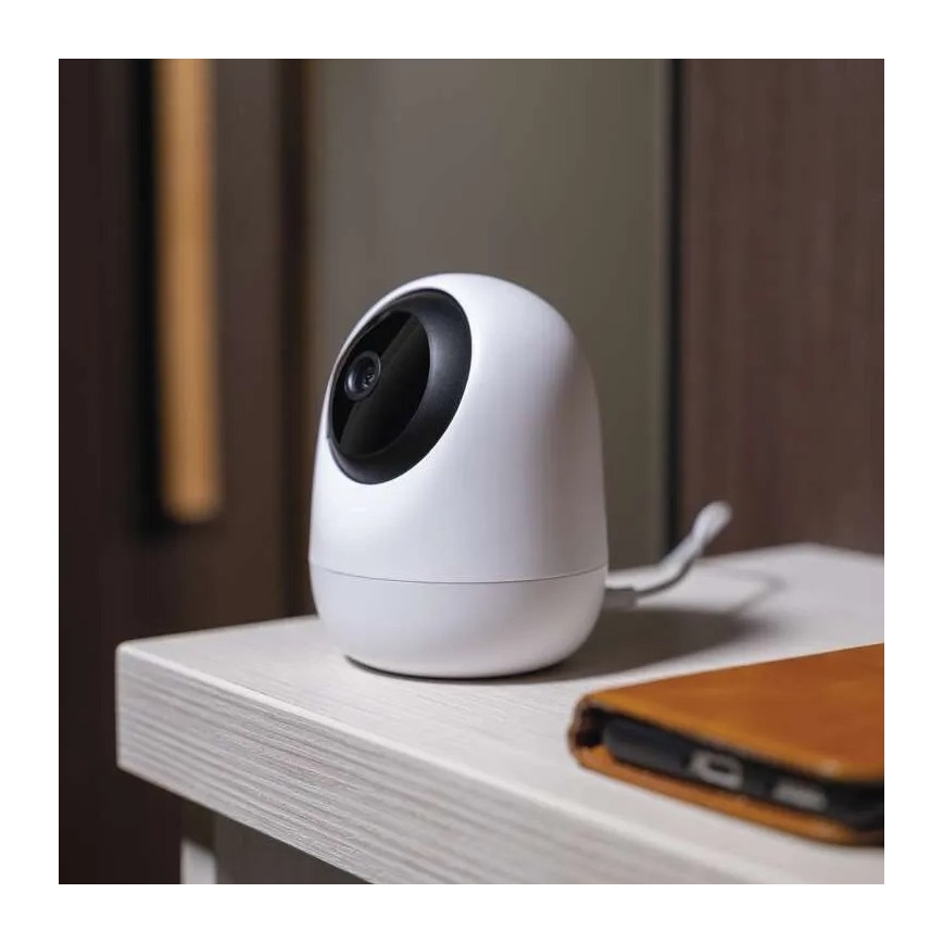 Smart inomhus roterande kamera med rörelsesensor GoSmart 5V Wi-Fi Tuya vit