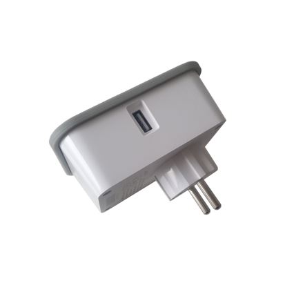 Smart kontakt med förbrukningsmätning 3680W/230V + 2xUSB/12W/5V Wi-Fi