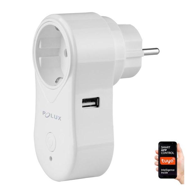 Smart kontakt SMART 3400W/230V Wi-Fi Tuya + USB SCHUKO