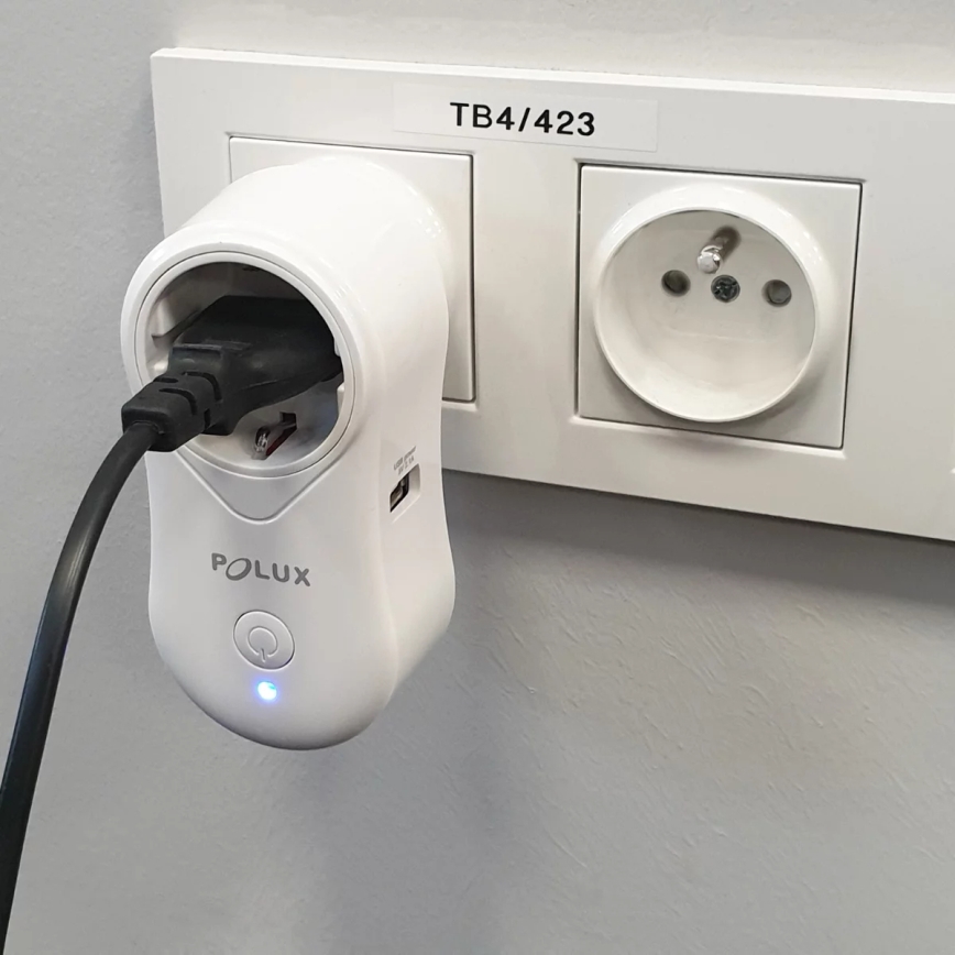 Smart kontakt SMART 3400W/230V Wi-Fi Tuya + USB SCHUKO