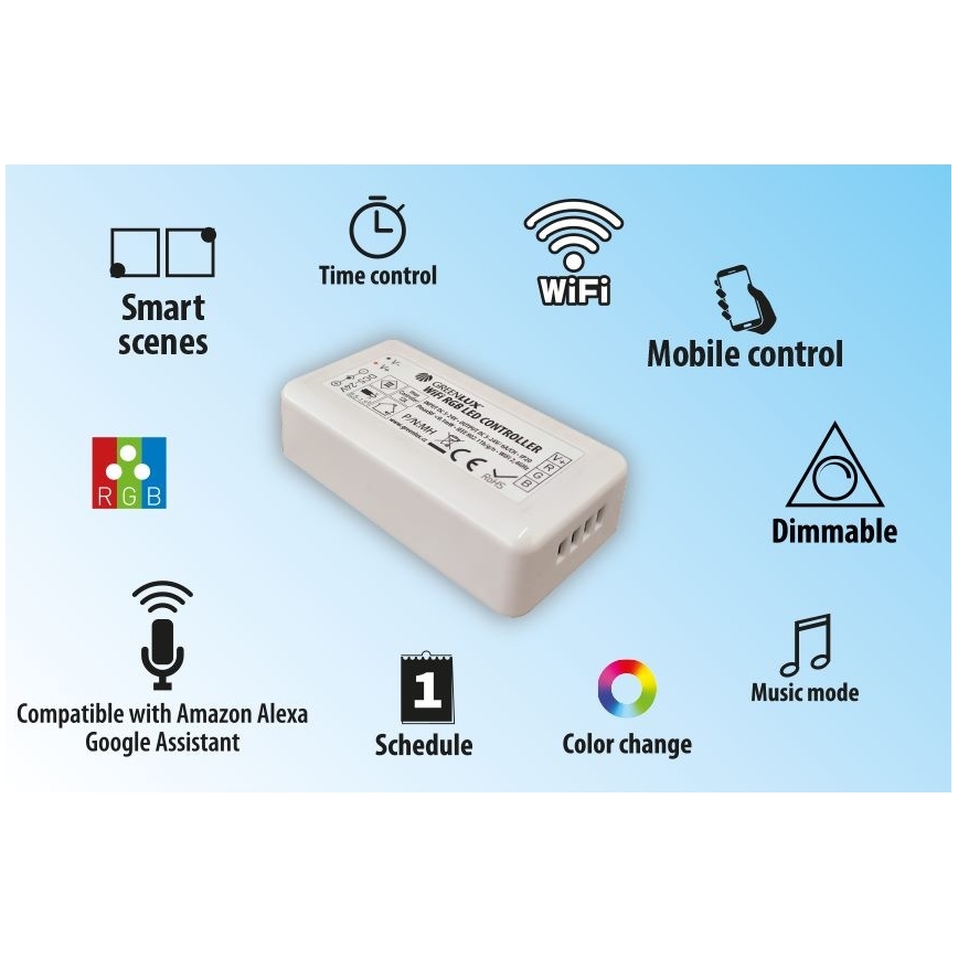 Smart styrenhet för LED RGB-remsor 5-24V Wi-Fi Tuya