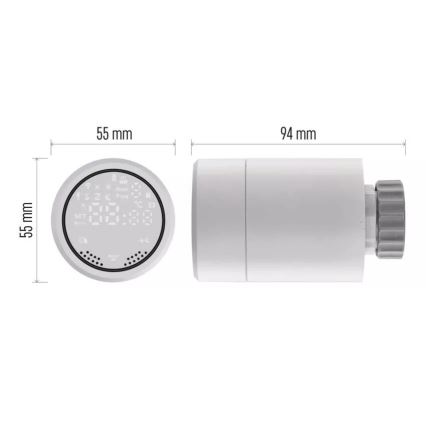 Smart termostathuvud med LCD display GoSmart M30x1,5 2xAA/1,5V Tuya
