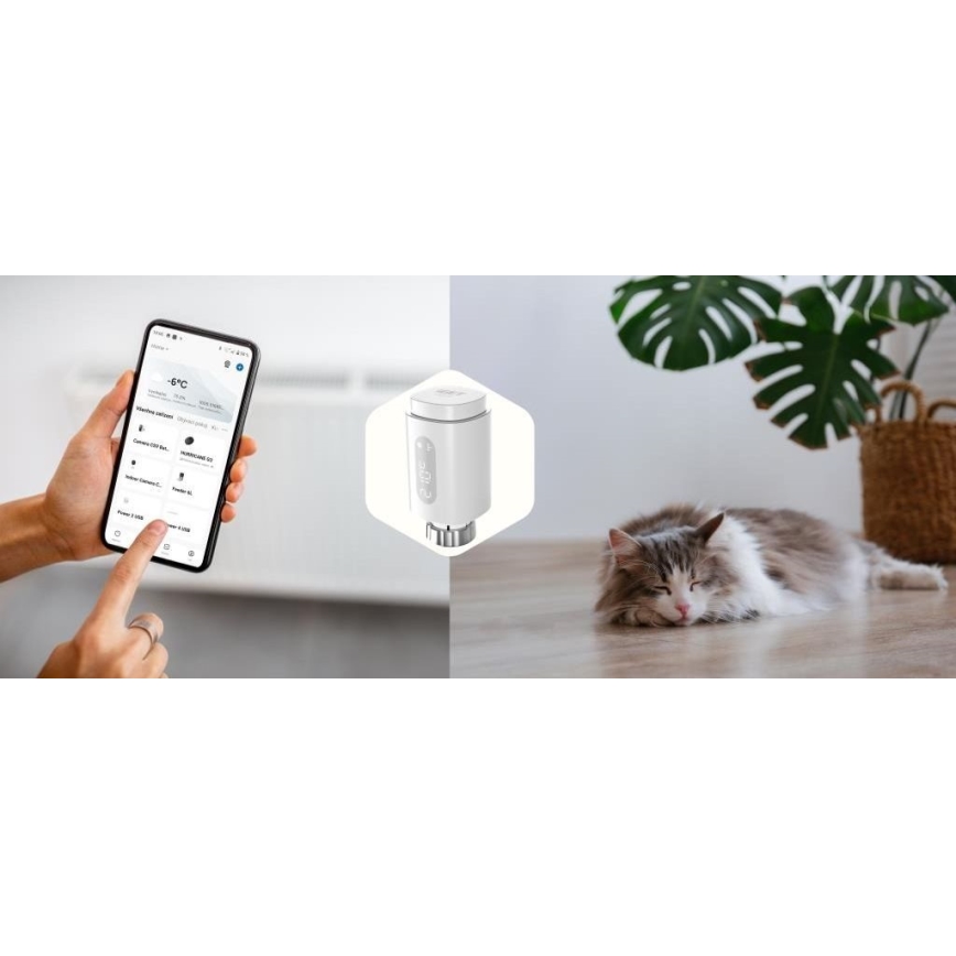 Smart termostathuvud med LED display 2xAA/3V Zigbee
