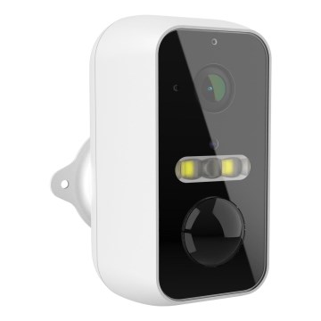 Smart utomhuskamera med rörelsesensor — 2K-upplösning, 9600 mAh-batteri, IP65, Wi-Fi, Tuya, vit