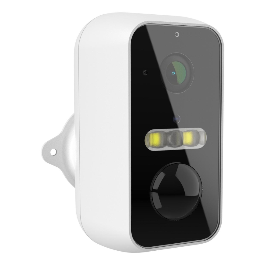 Smart utomhuskamera med rörelsesensor — 2K-upplösning, 9600 mAh-batteri, IP65, Wi-Fi, Tuya, vit