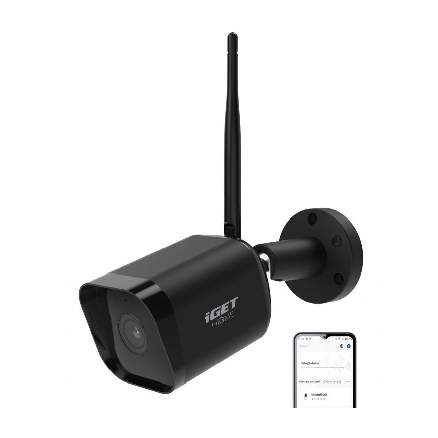 Smart utomhuskamera med sensor Full HD 1080p 12V IP65 Wi-Fi Tuya svart
