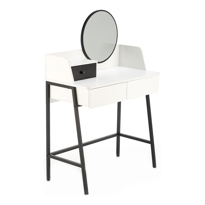 Sminkbord AGNES 120x80 cm vit/svart