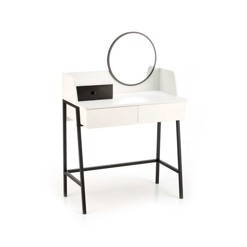 Sminkbord AGNES 120x80 cm vit/svart