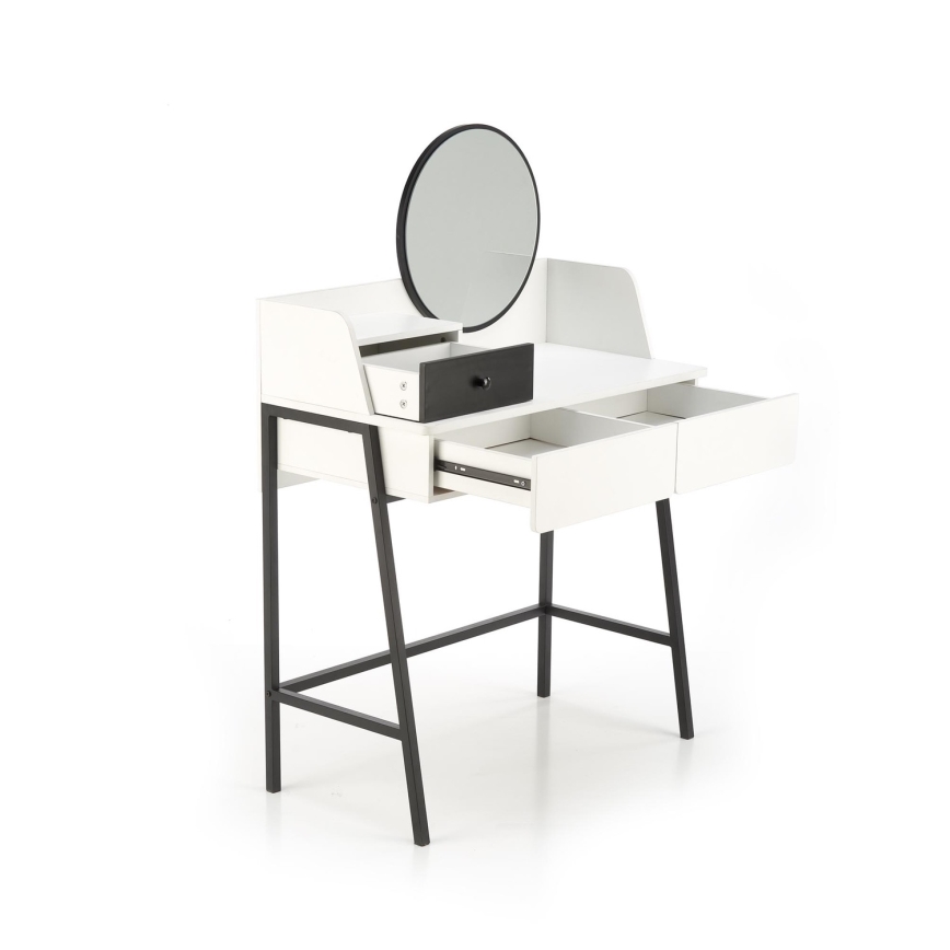 Sminkbord AGNES 120x80 cm vit/svart