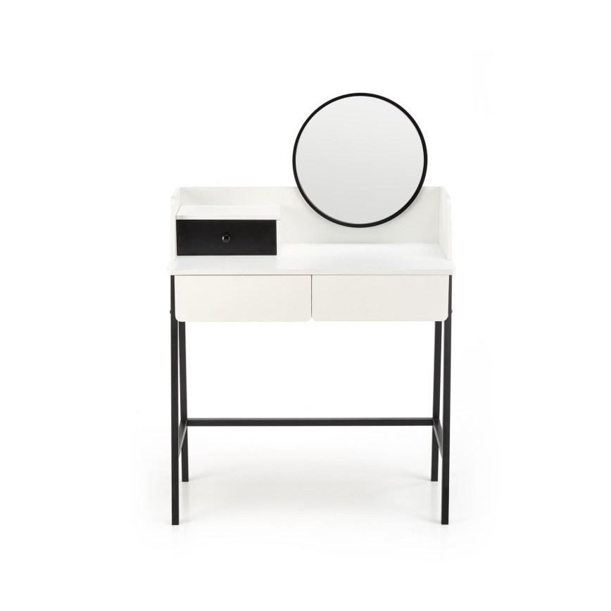 Sminkbord AGNES 120x80 cm vit/svart