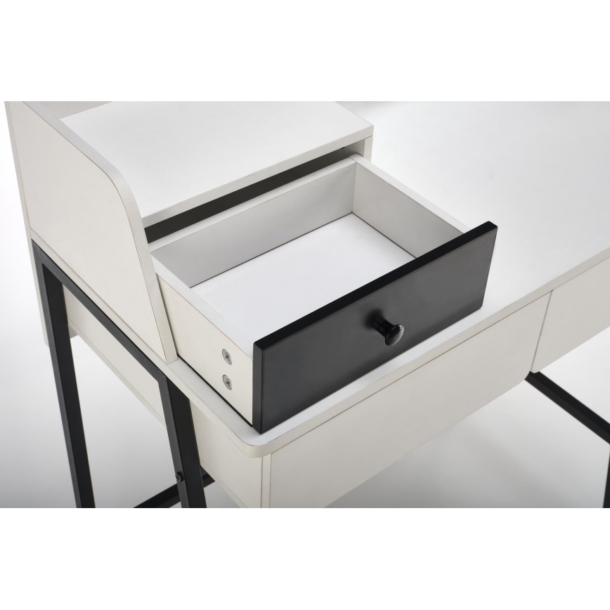 Sminkbord AGNES 120x80 cm vit/svart