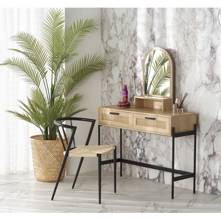 Sminkbord CARMEN 136x104 cm beige/svart
