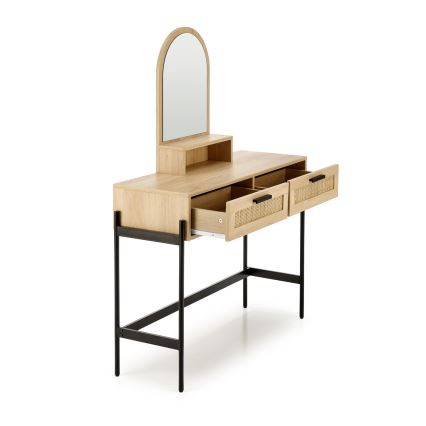 Sminkbord CARMEN 136x104 cm beige/svart