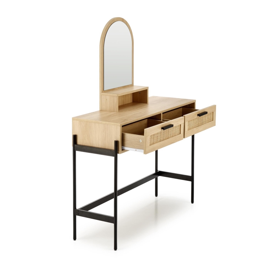 Sminkbord CARMEN 136x104 cm beige/svart