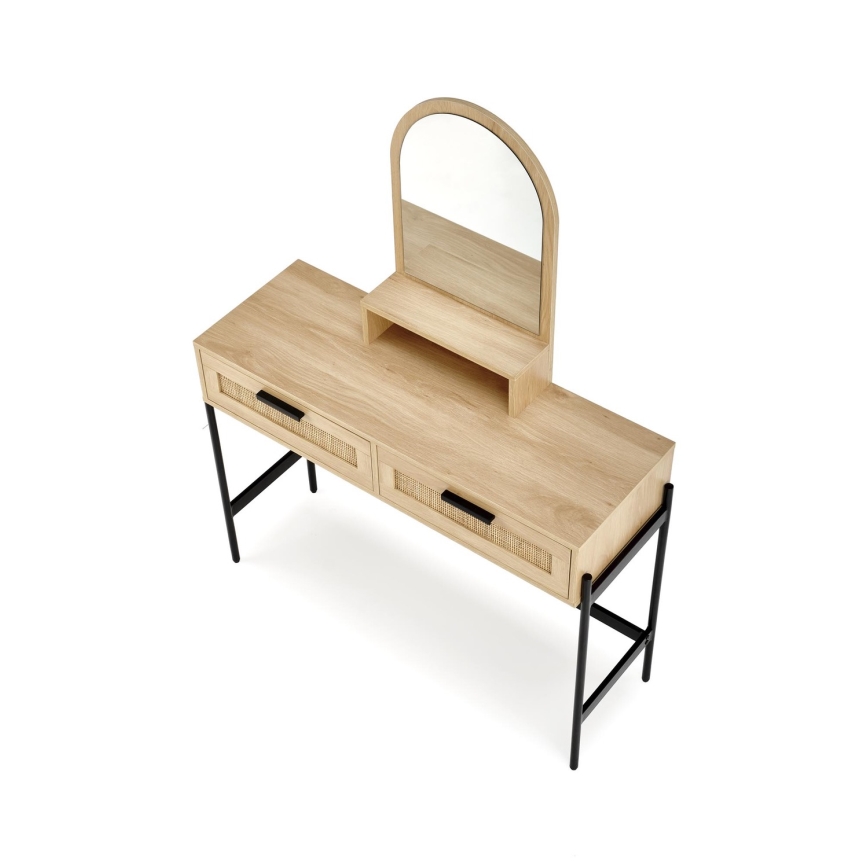 Sminkbord CARMEN 136x104 cm beige/svart