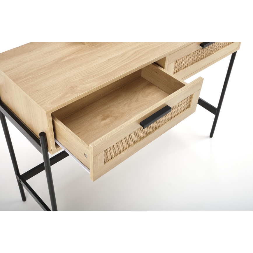 Sminkbord CARMEN 136x104 cm beige/svart