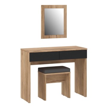 Sminkbord ERO + pall brun/svart